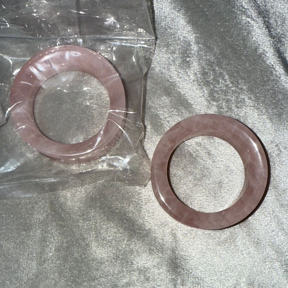 BRAND NEW 47mm(1-7/8”) Rose Quartz Gauges/Tunnels